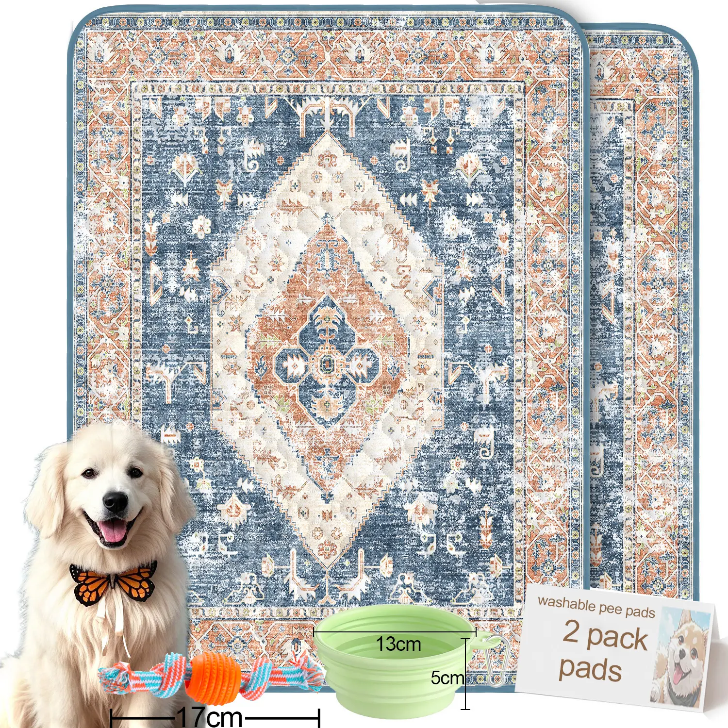 Washable Pee Pads for Dogs and Cats - Super Absorbent Reusable Puppy Training Pads - Waterproof, Leak-Proof & Non-Slip Whelping Pads for Pet Housebreaking  Potty Pads for Floor, Crate, Couch, Whelping Pads Puppy Training Mats Pet Supplies