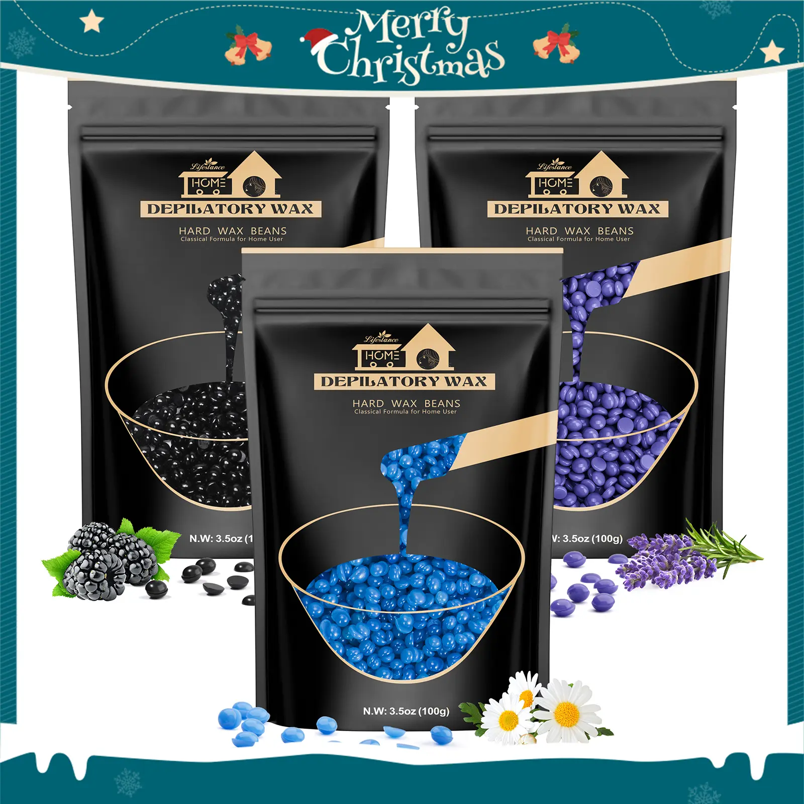 Lifestance Brazilian Bikini Wax Beads - 300g Hard Wax for Hair Removal on Face, Body, Legs - Pearl Beads for Wax Warmers, Body Care, Cosmetic