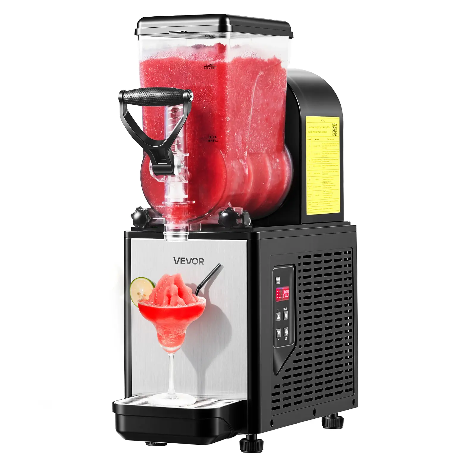 VEVOR Slushie Machine, 6L/1.6Gal Commercial Slushy Maker, Frozen Drink Maker with Self-Cleaning, Margarita Machine for Restaurants Bars Party for Slushie, Margaritas, Milkshake & More