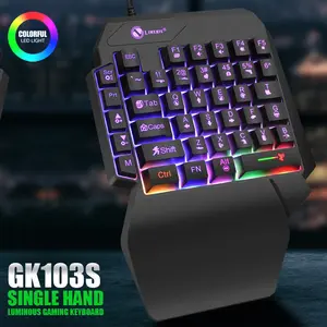 Single Hand 35 Keys Mini Gaming Keyboard, Ultra Slim Wired rgb Backlit Keyboard For PC Laptop Mobile Phone