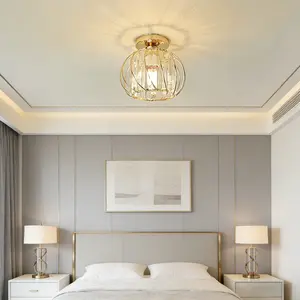 Exquisite LED Ceiling Light, Circular Crystal Shade, Bulb Not Included, Electrical Wiring, 10cm Base Plate, For Entrance Doors, Hallways, Foyers, Bar Areas, Indoor Decorative Lighting