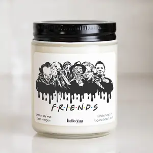 Horror Movie Characters Friends Halloween Candle | Halloween Gift | Spooky Candle | Halloween Decor Candle | Cute Halloween Candle
