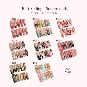 Glamorous Handmade Acrylic Press On Nails, 10PCS Hot-Selling Nail Art Collection, Easy to Apply, Vegan Safe, with Reusable Tabs