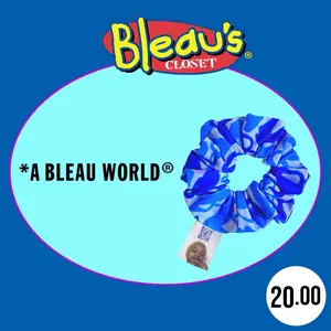 Blue B Camo Scrunchie