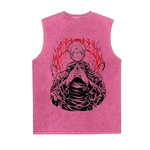 Jujutsu Kaisen 90s Graphic Sleeveless Tank Tops Men Vest Streetwear Outfits Men Vacation Outfits Sleeveless Shirt
