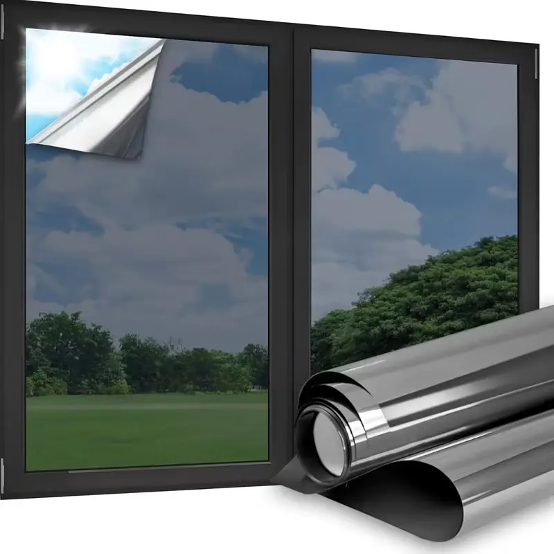 1 Roll Electrostatic Adsorption Window Privacy Film - Sunshade, Anti-Ultraviolet, Heat-Control Reflector Film for Home & Office Glass Doors, Windows, Electrostatic Adsorption Film