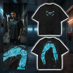 Dead Space Sci-Fi Game Washed Crew Neck T-Shirt, Hoodies men, Heavyweight Cotton Sweatshirt 2 sided Cotton Unisex Menswear graphic Tee Gift for Gaming Fans