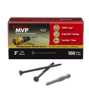 212 MAIN 3 in. Torx Ttap Carbon Steel Countersink Head Self-Tapping Wood Screws - Multipurpose, Indoor/Outdoor Sailing Water Sports Fasteners, Pack of 100