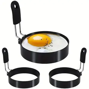 2PCS Stainless Steel Egg Rings – Non Stick Round Molds for Eggs, Pancakes & Breakfast Cooking