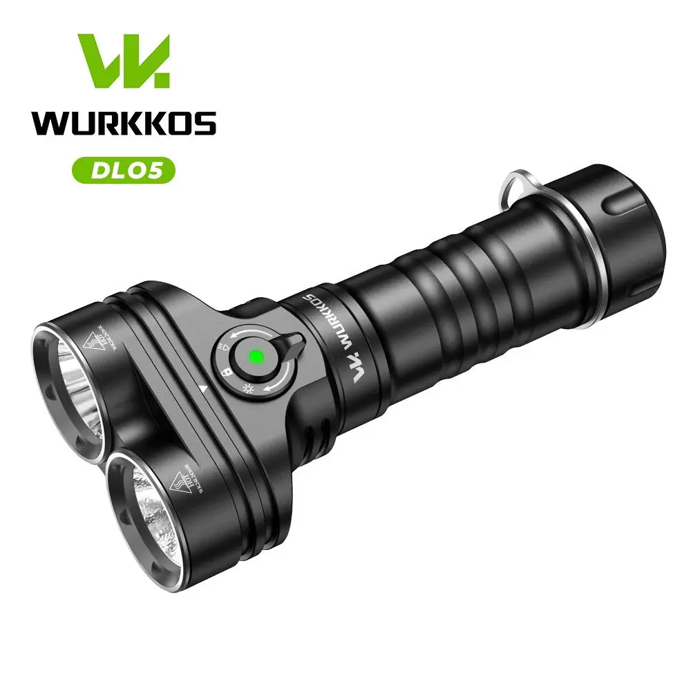 Wurkkos DL05 Dual-Head Scuba Diving Light with Tripod Mount, Seawater-Resistant Aluminum Body, 6000 Lumens Spot & Flood Beam, IPX8 100m Waterproof, 429m Beam Distance, 6000 Lumens Light for Water Sports, Scuba Diving Lights
