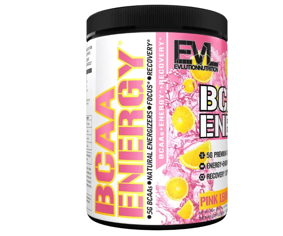 BCAA Powder - Evlution Nutrition Pre Workout BCAA Energy Powder 30 Servings - EVL BCAA Amino Acids Endurance & Muscle Recovery Drink - Pink Lemonade with Vitamin B12 & Vitamin C