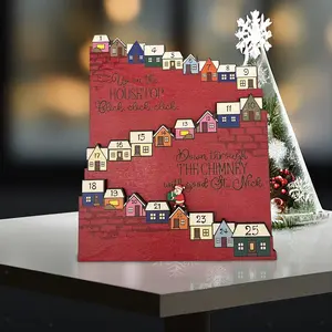 Christmas Countdown Calendar Decoration, Santa Claus Gift Design, House Numbers 10-25, Home Office Decor, No Power Needed