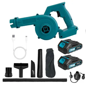Cordless Leaf Blower with 2 Batteries & USB Charger, 1300mah 21v Electric Handheld Vacuum Combo, Lightweight Leaf Blowers for Lawn Care, Snow Dust Pet Hair Removal