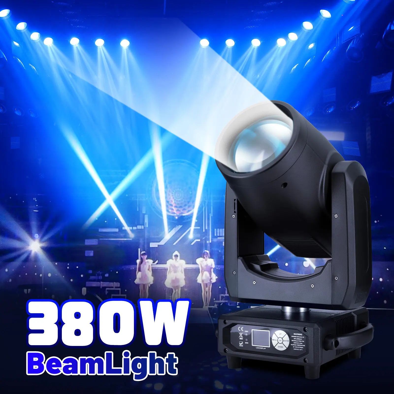 PAIDUN 380W 20R LED RGBW Beam Moving Head Stage Light DMX Gobo Rainbow Effect DJ Disco Bar Party Wedding Show