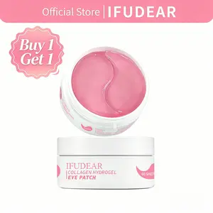 [IFUDEAR Official] Pink Collagen Peptide Brightening Hydrogel Eye Patches 60Ct |  Refreshing for Look of Puffy, Tired Eyes |  Firming for Look of Wrinkles, Fine Lines |  With Peptide, Collagen, Niacinamide, Caffeine |  Korean Skincare Gift