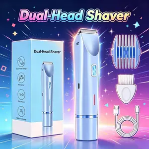 Women's Electric Dual-Head Bikini Trimmer, Body Hair Remover, Cheek Leg Arm Armpit Hair Removal Tool, Portable & Efficient Design