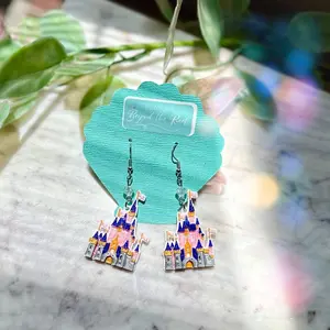 WDW Castle Earrings - Cinderella’s Castle - Disneyworld Magic Kingdom - 3D printed
