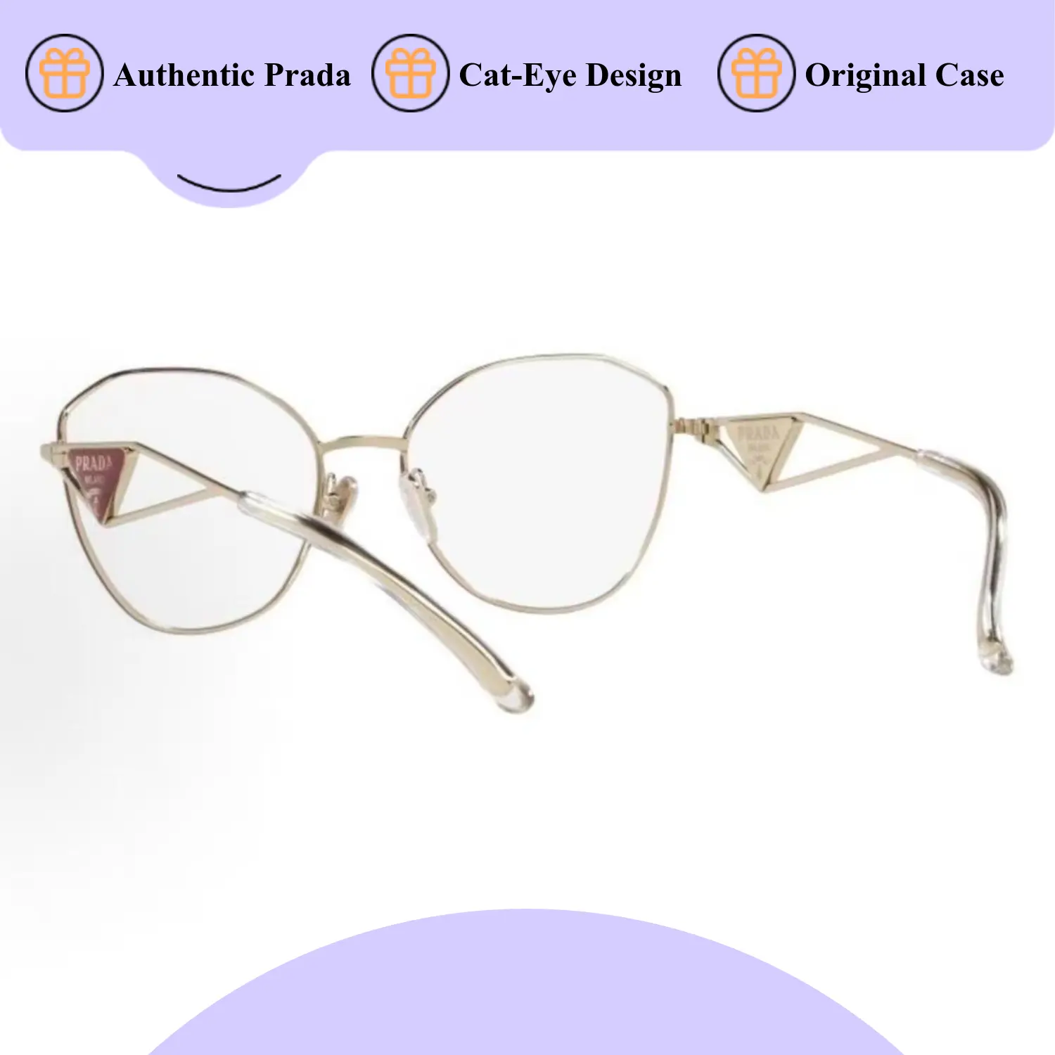 Pre-owned Brand New,Prada PR 52ZV Irregular Cat Eye Eyeglasses（Do not purchase directly. Contact us for details.）