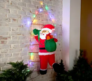 Kringle Express 39" Lit Inflatable Climbing Santa