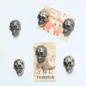 Halloween Skull Magnet Set, Heavy Metal Style Fridge Magnets, Office Whiteboard Clips, Kitchen Cabinet Decor, 2/6 Pack, Refrigerator Decorating Magnet, Decoration