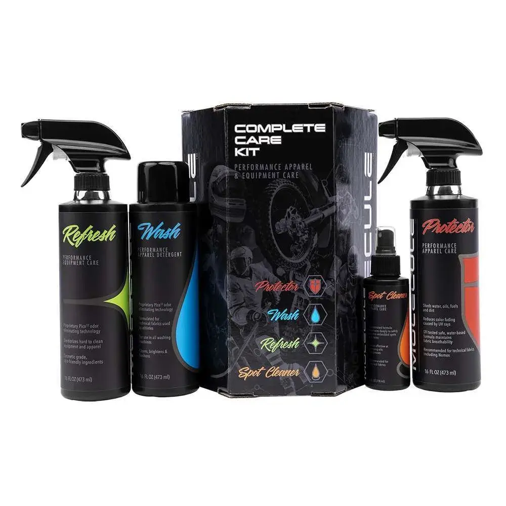 Molecule Clean Kit, Wash, Refresh, Spot Cleaner, Laundry Bag, Performance Apparel Care, Race Suits, Removes Tough Spots and Stains