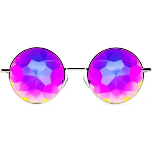 Imagine Kaleidoscope Glasses - Metal Frame - Rainbow Diffraction  EDM Festival