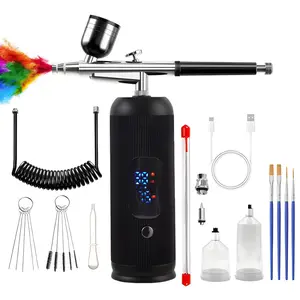Airbrush Pen Kit With Compressor,Rechargeable High Pressure Air Brush Set Cordless Airbrush Kit with 0.3mm Nozzle for Painting,Doodling,Coloring,Cake Decor,Makeup,Modeling, Expert Airbrush Kit