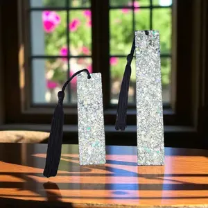 Glitter Resin Bookmarks, bookmark with tassel, gift, book lovers, perfect for journals and planners