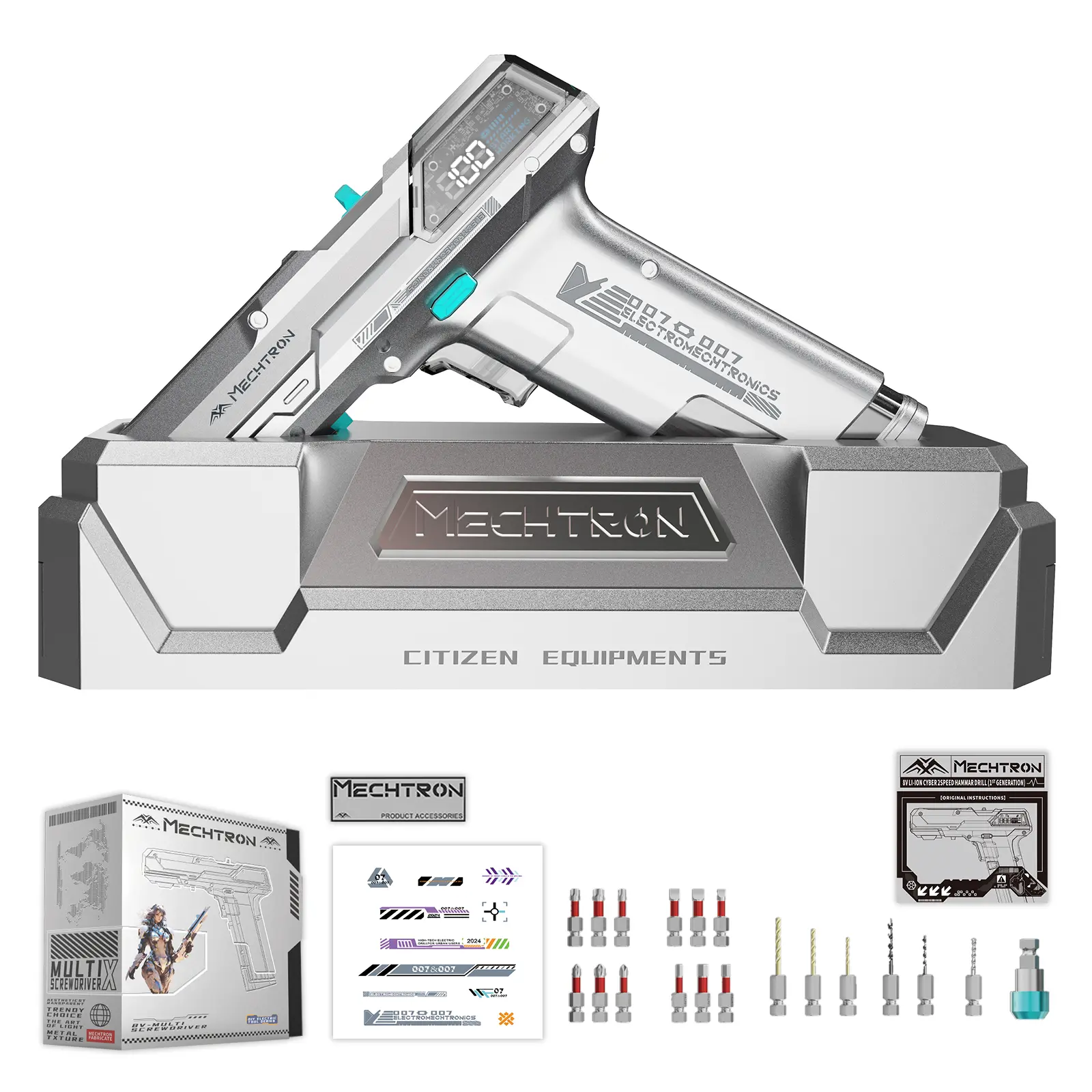 MECHTRON Boys' E-Sports Desk Setup Trendy Toy Gift AI Smart Electric Drill for Screw Removal & Hole Drilling High Torque Impact