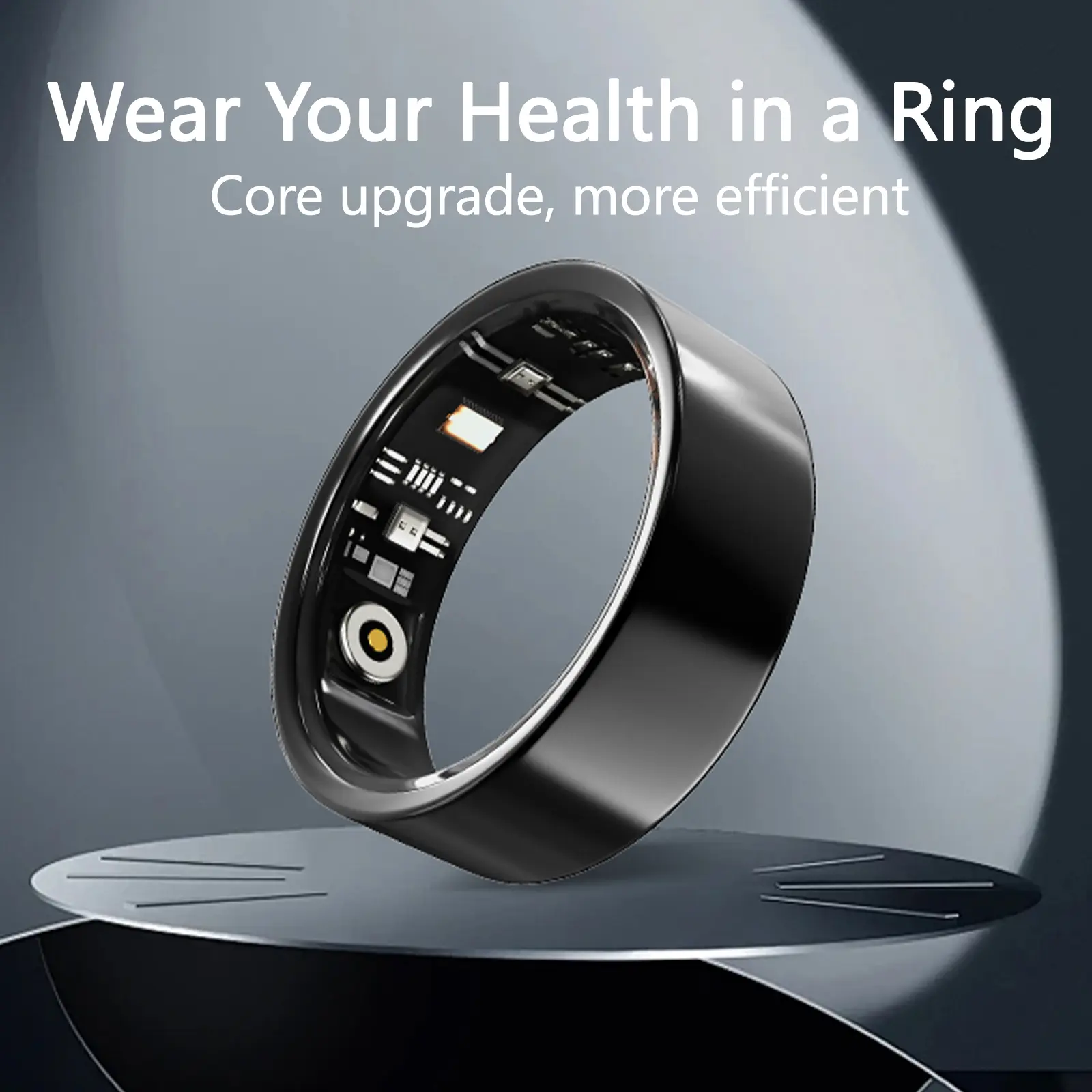 Smart Ring R11 Fitness & Health Wearable Device, IP68 Water-Resistant Tracker with 4.0 Sensors, Heart Rate, Sleep, SpO2, BP & Multi-Sport Tracking, Compatible with Android & iOS, Fashionable Monitoring Gear, Wearable Devices