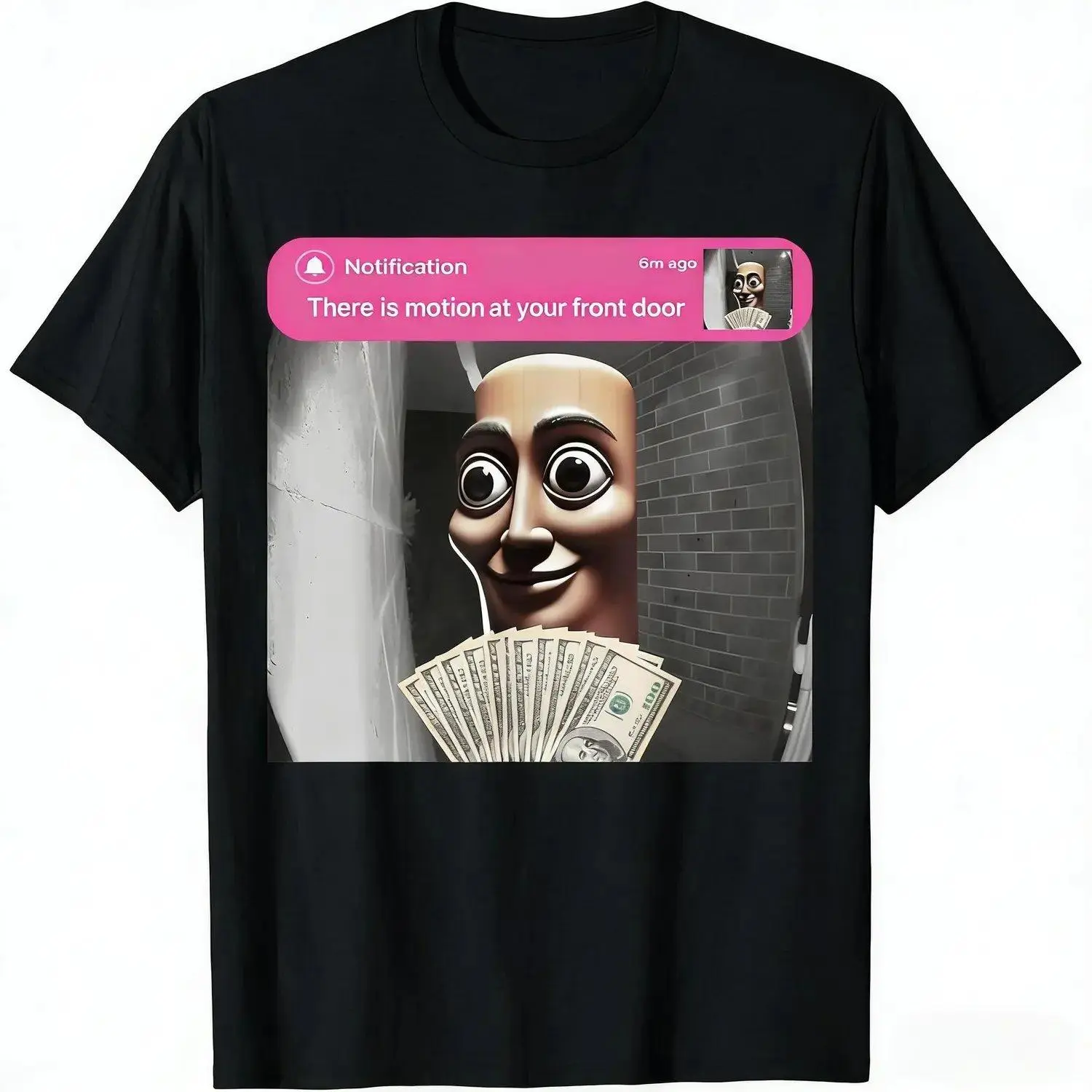 Men's TungTungTung DoorbellMeme Funny Front Door Motion Design Tee Short Sleeve Casual Graphic TShirt Top