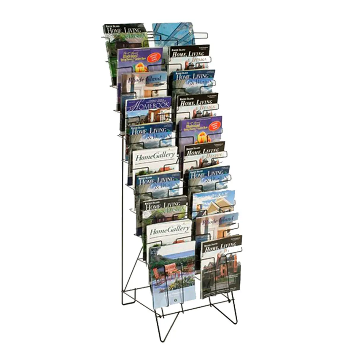 10 Tiered Wire Floor Literature Stand Magazines Holder Display