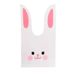 50PCS Bunny Ear Cookie Whimsical Packaging Bags, Perfect for Candy and Baking Party Supplies, Ideal for Kid's Events and Celebrations