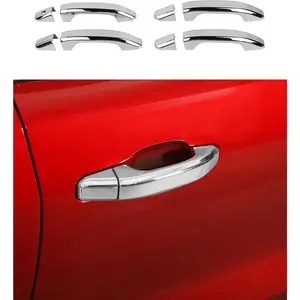 Door Handle Covers Decor Trim Compatible with 2019-2024 Chevy Silverado GMC Sierra/Chevy Colorado GMC Canyon 2023 2024 2025 Car Outside Door Accessories, Bright