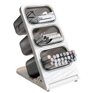 Large Capacity Desk Organizer Tidy - Wall Mounted Pen Holder for Markers and Pens, Stationery Office Supplies | Polished Plastic, Ideal for Students and Office Use