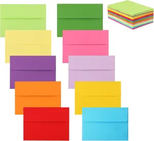 50 pack 4x6 Envelopes,A6 Invitation Envelopes 6.5 x 4.75 For 4x6 Cards- Peel & Press,Ideal for Invitations,Weddings,Parties,Greeting Cards,Photos(colorful)