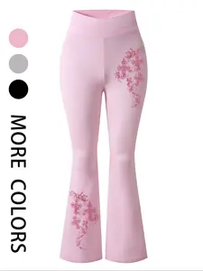 Floral & Cross Print Slim-Fit baggy leggings for Women, Cute Casual Fashion, Comfortable Waistband, Perfect for Daily Wear, Fitness & Workout