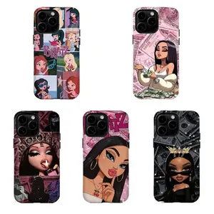 Bratz Doll Collage Phone Case, Y2K Aesthetic Shockproof Cover, Compatible with iPhone 11-17 Pro Max/Plus and Samsung Galaxy S23-25