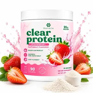 Whey Protein Isolate Powder 35g Protein – Collagen Peptides & Digestive Enzymes – Sugar-Free Low Calorie Post Workout Recovery Shake (90 Calories) – Strawberry Peach Flavor