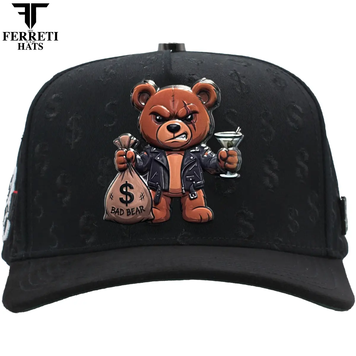 FERRETI HATS PREMIUM FT190 Bad Bear Baseball Cap For Men