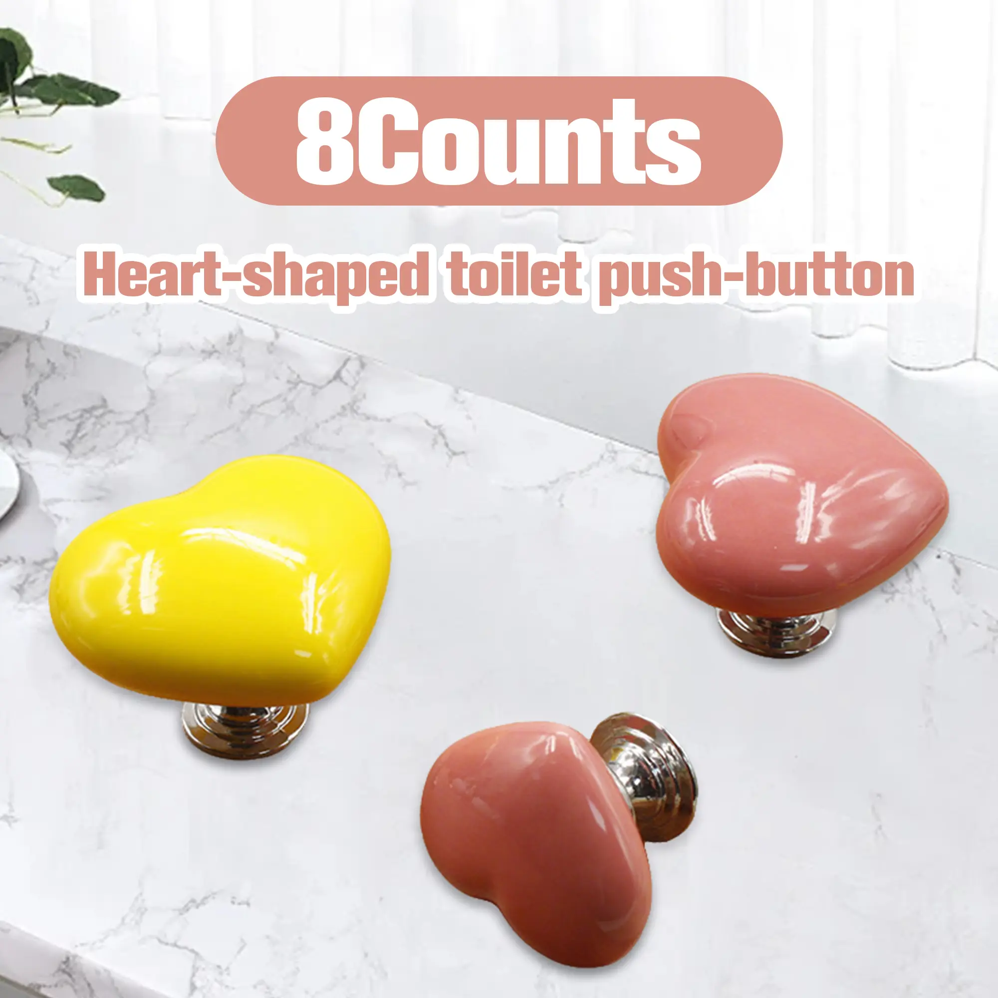 8 Counts Toilet Button Pusher, waterproof glue stays firm long-term