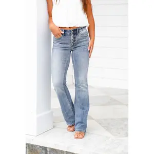 Restock! Judy Blue Dreaming About You Medium Wash Mid Rise Vintage Button-Fly Bootcut Jeans