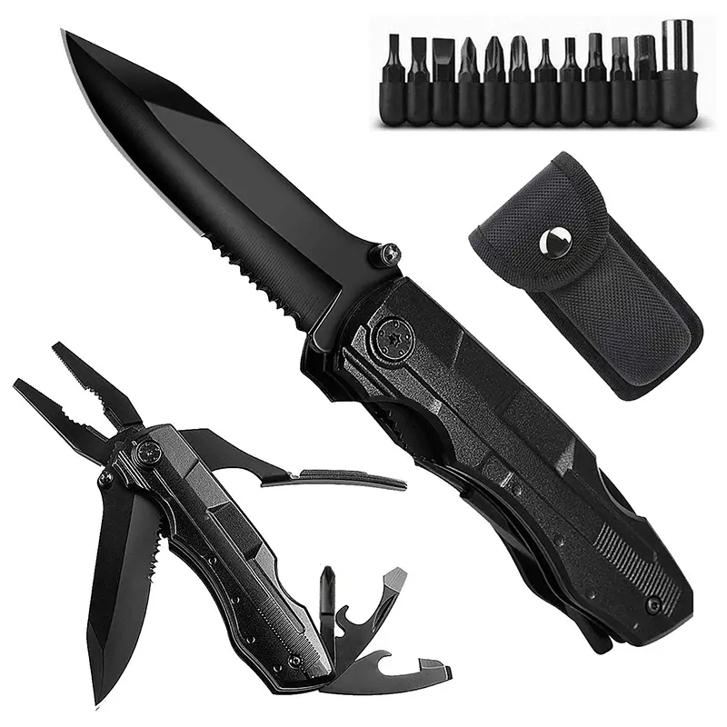 Men's Multi-Tool Knife, Multi-Function Tool, Multi-Purpose Pliers Set, Pocket Knife, Outdoor Survival Knife, Suitable as a Gift for Dad, Boyfriend, Husband, Camping, Survival, Hiking Equipment Set Souvenirknife