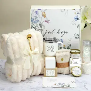 Emberwave "Just Hugs" Watercolor Floral Spa Gift Basket - Self Care Gift for Women with Insulated Mug & Scented Candle | Birthday, Graduation, Get Well Care Package, Sympathy & Teacher Appreciation Gifts 2026