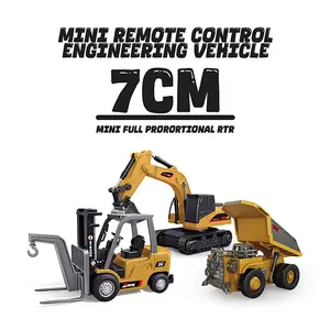 BRRRRT 1/64 Mini Remote Control Excavator and Dump Mini Forklift ToyTruck Full Proportion Toy Set with Lights and Sounds for Adults Kids Boys and Girls RC Construction Vehicles