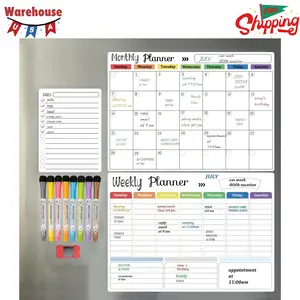 Magnetic Dry Erase Calendar Whiteboard Set (3-Pack) for Fridge