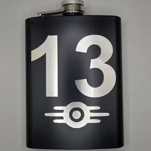 Trusty Vault 13 Canteen Fallout Style Handmade Laser engraved Stainless steel Flask Hip Flask Drinkware