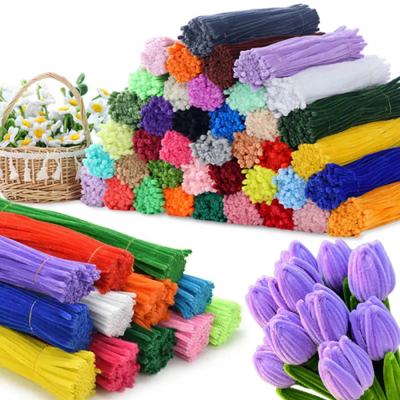 360pcs Chenille Stems Pipe Cleaners Multi-color Twist Sticks DIY Craft Materials DIY Flower DIY Flower Arrangements DIY Artificial Rose Holiday Party Birthday Gifts Indoor Decoration Home Decoration