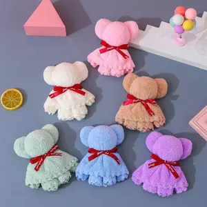 Cute Bear Design Hand Towel, 20pcs/set Soft Absorbent Towel, Bathroom Towel, Hand Towel for Wedding, Birthday and Party, Creative Gift Ideas