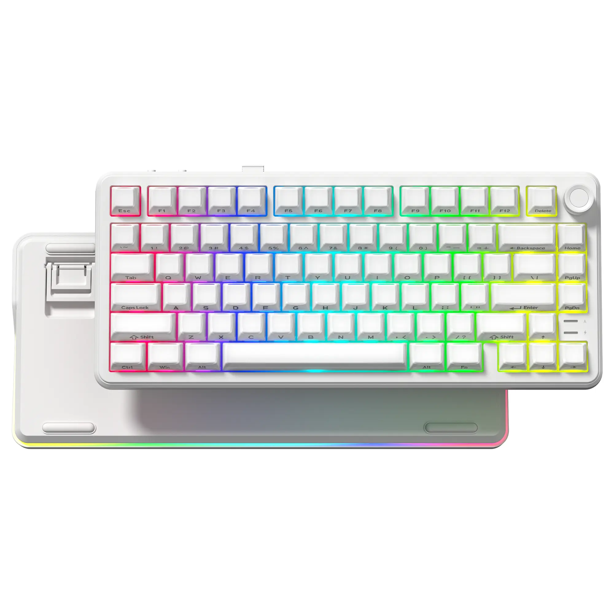 Womier L75 75% Wireless Mechanical Keyboard with Knob, Creamy Gasket Structure, Hot Swappable PBT Keycap Set, Color Backlight Lighted Gaming Keyboard for Windows/Mac, Color Backlight Keyboard